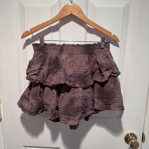 Aerie Brown Rock ‘n’ Ruffle Brown Skirt Size Medium - Picture 2 of 4
